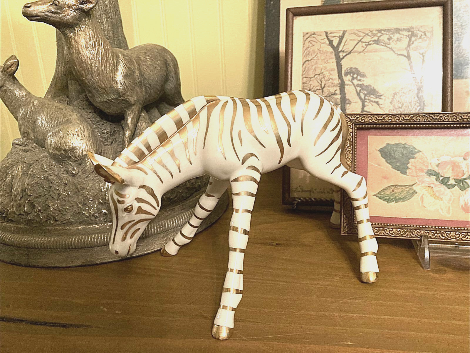 Vintage LENOX Ivory & Gold Baby Zebra Figurine - 4.75\ Vintage LENOX Ivory & Gold Baby Zebra Figurine - 4.75\