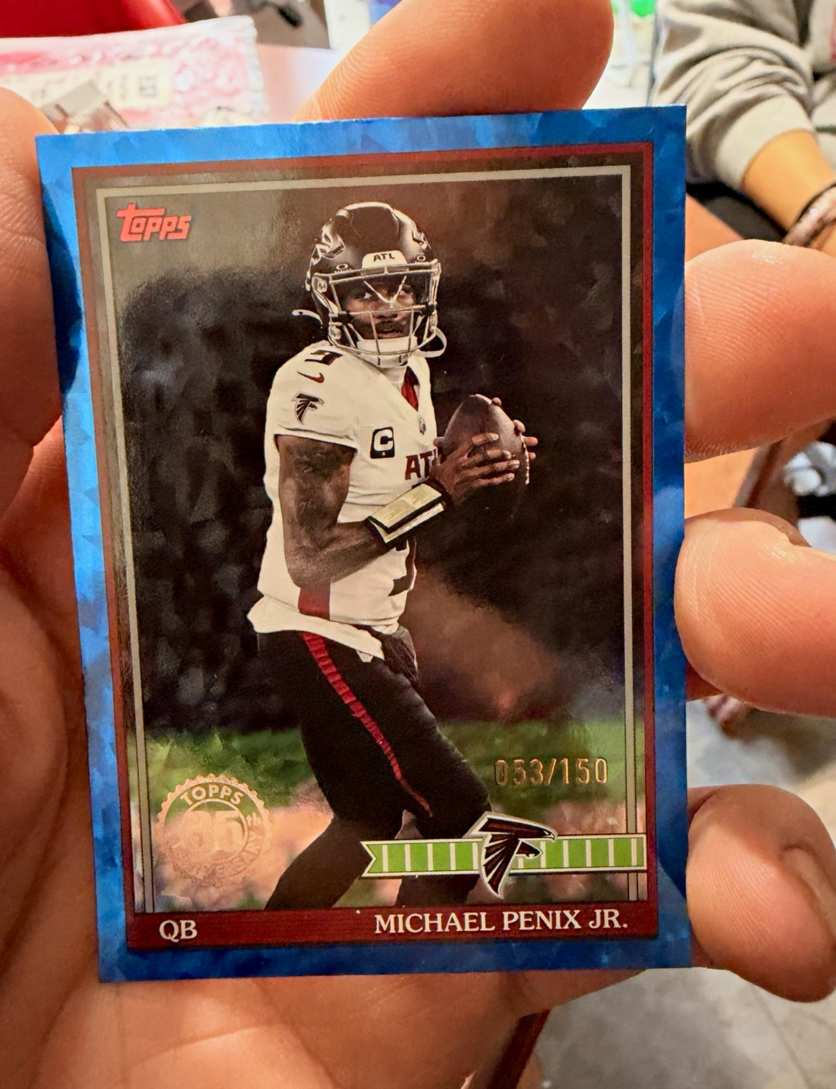 2025 Topps Michael Penix Jr. Blue /150 #91TF-4 Atlanta Falcons 33/150