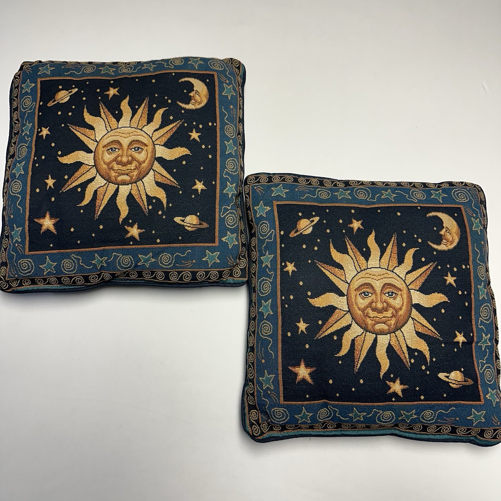 Pair Vintage 90s Celestial Whimsigoth Sun Moon Pillows Throw Pillows Pair Vintage 90s Celestial Whimsigoth Sun Moon Pillows Throw Pillows