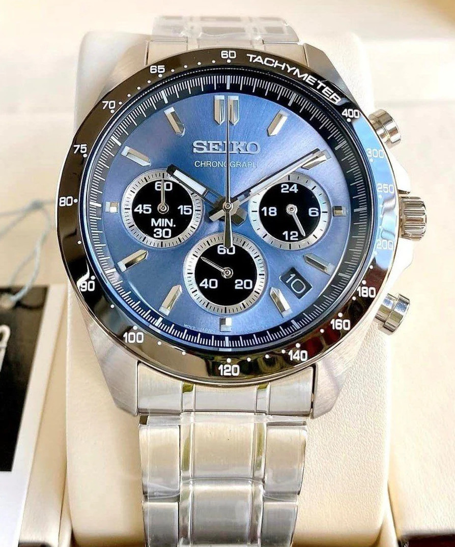Seiko Spirit SBTR027 Chronograph Blue Dial Stainless Steel Men's Watch