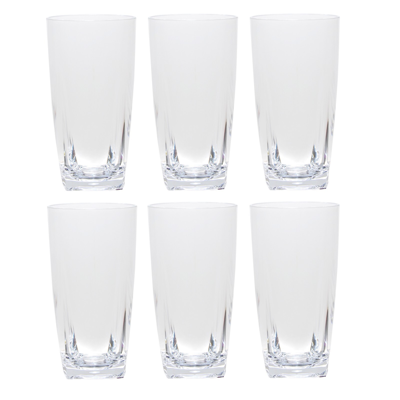 QG Clear Acrylic Plastic 26 oz Iced Tea Cup with Square Base Tumbler Set of 6 QG Clear Acrylic Plastic 26 oz Iced Tea Cup with Square Base Tumbler Set of 6