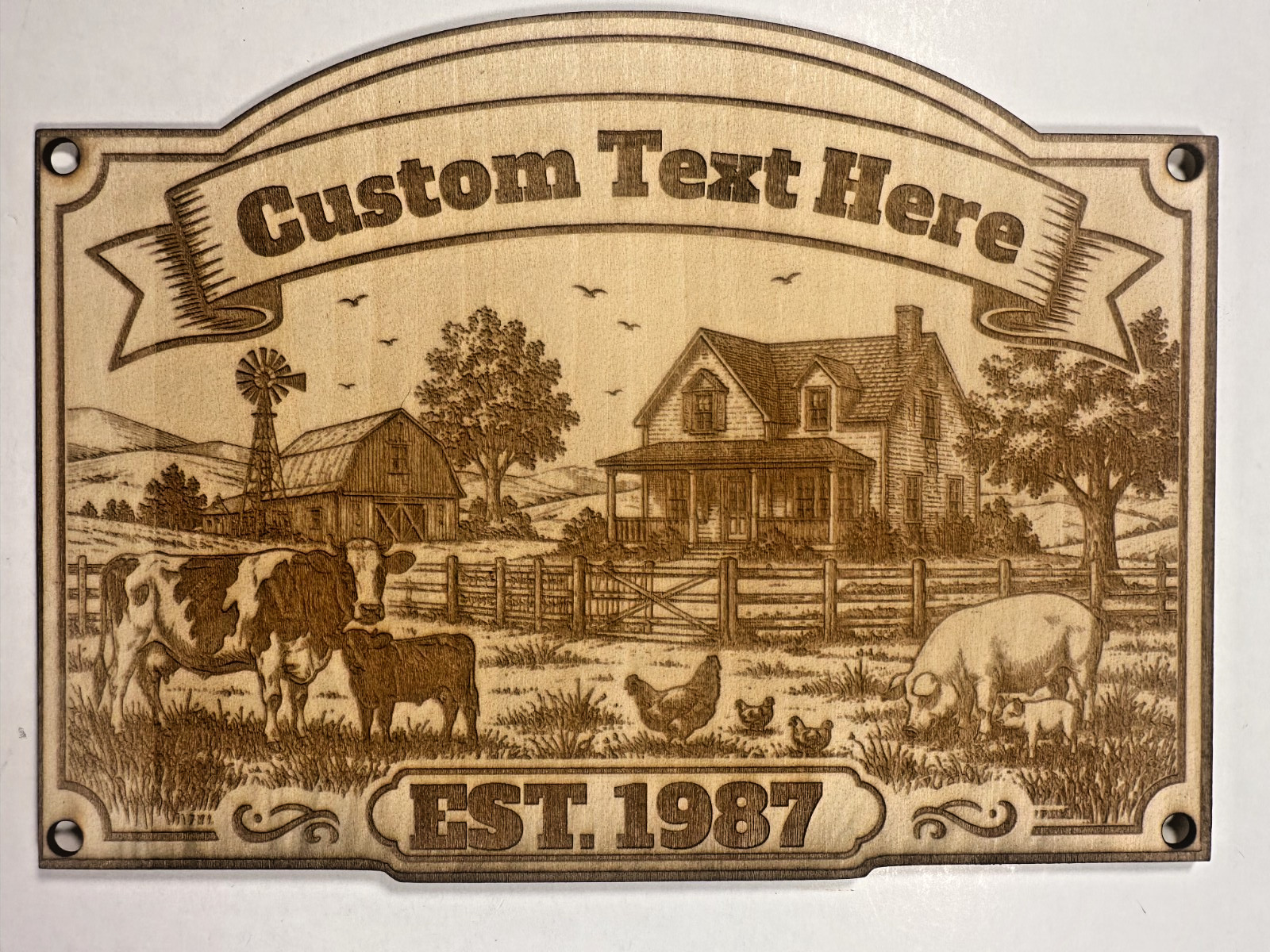 Custom Farm Animal Sign Personalized Homestead Wood Plaque Rustic Decor