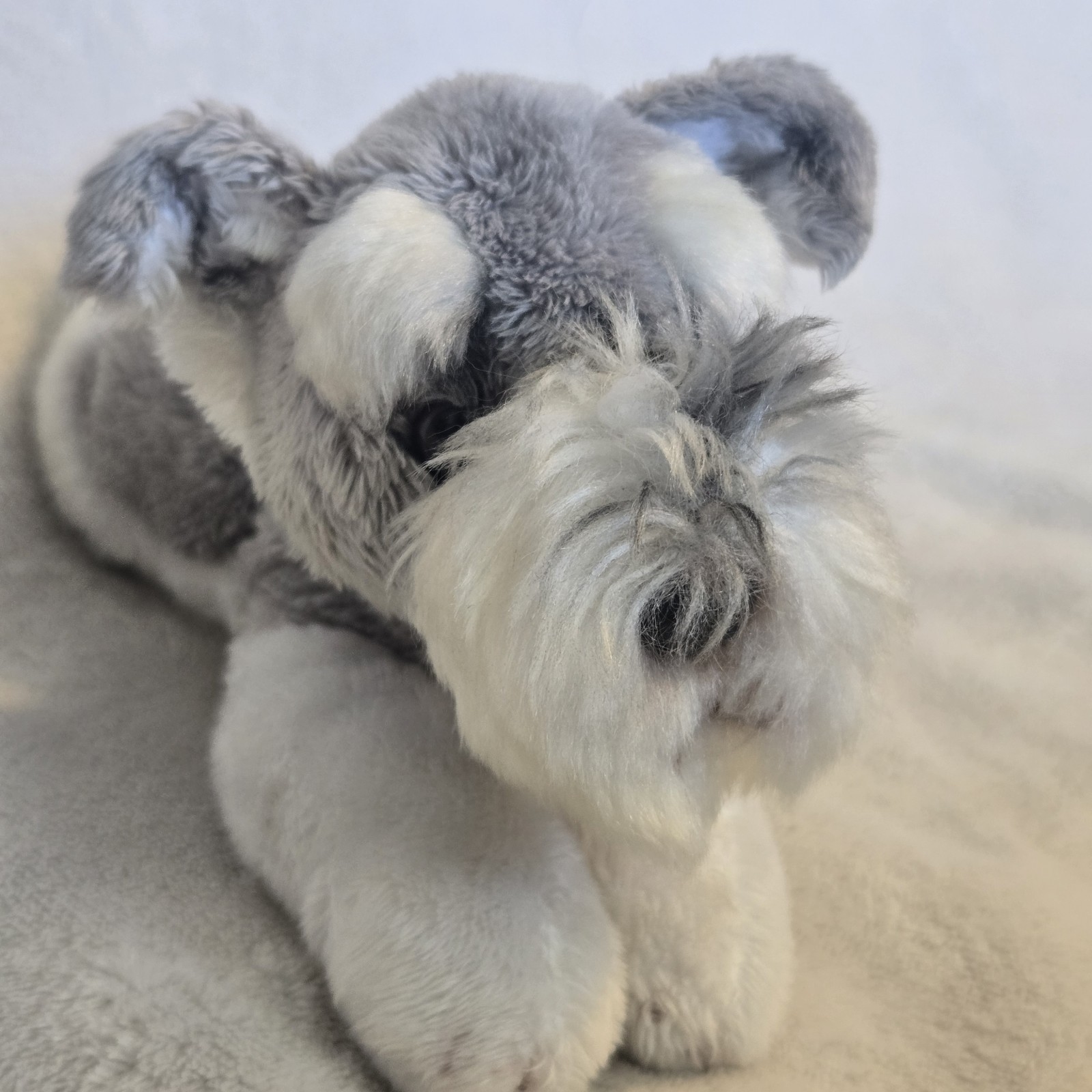 Russ Berrie Yomiko Classics Schnauzer Dog Plush Gray White 9\