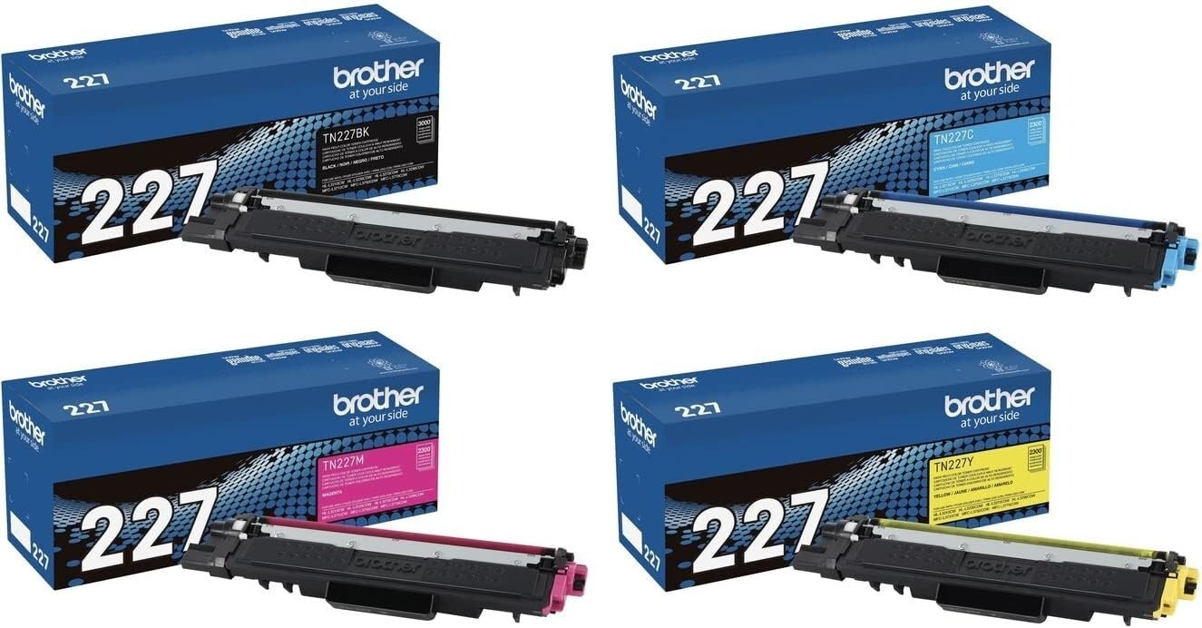 Brother TN227 4 Pack High Yield Color Toner Set (BK/C/M/Y) Brother TN227 4 Pack High Yield Color Toner Set (BK/C/M/Y)