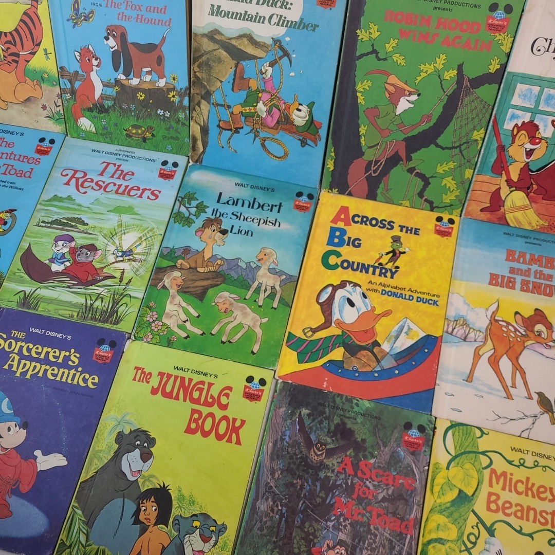 10+ Matte Disney Wonderful World of Reading Books Mickey Mouse Children\'s HC VTG