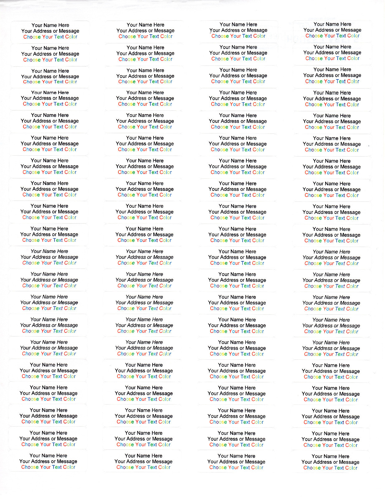 800  Personalized Small Return Address Labels - 1/2\