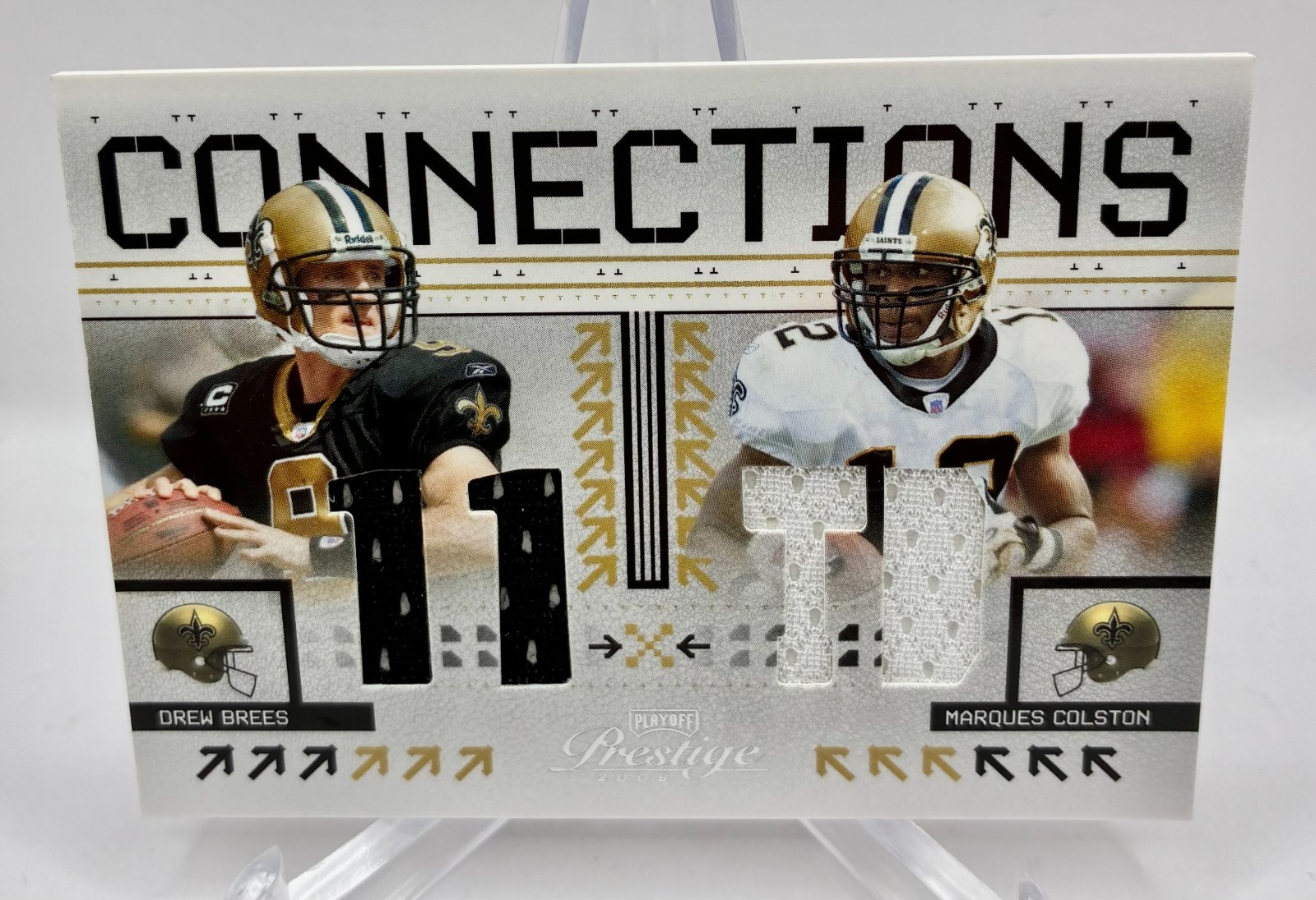 2008 Playoff Prestige - Connections Drew Brees, Marques Colston Materials /250 2008 Playoff Prestige - Connections Drew Brees, Marques Colston Materials /250