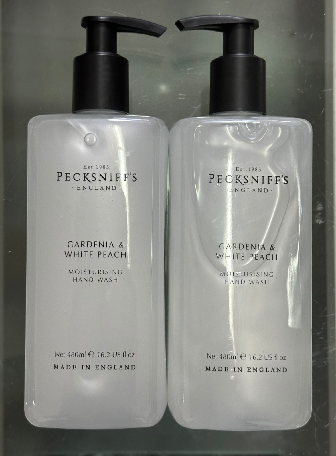 2-Pk PECKSNIFF\'S ENGLAND GARDENIA & WHITE PEACH Moisturizing SOAP-FREE HAND WASH