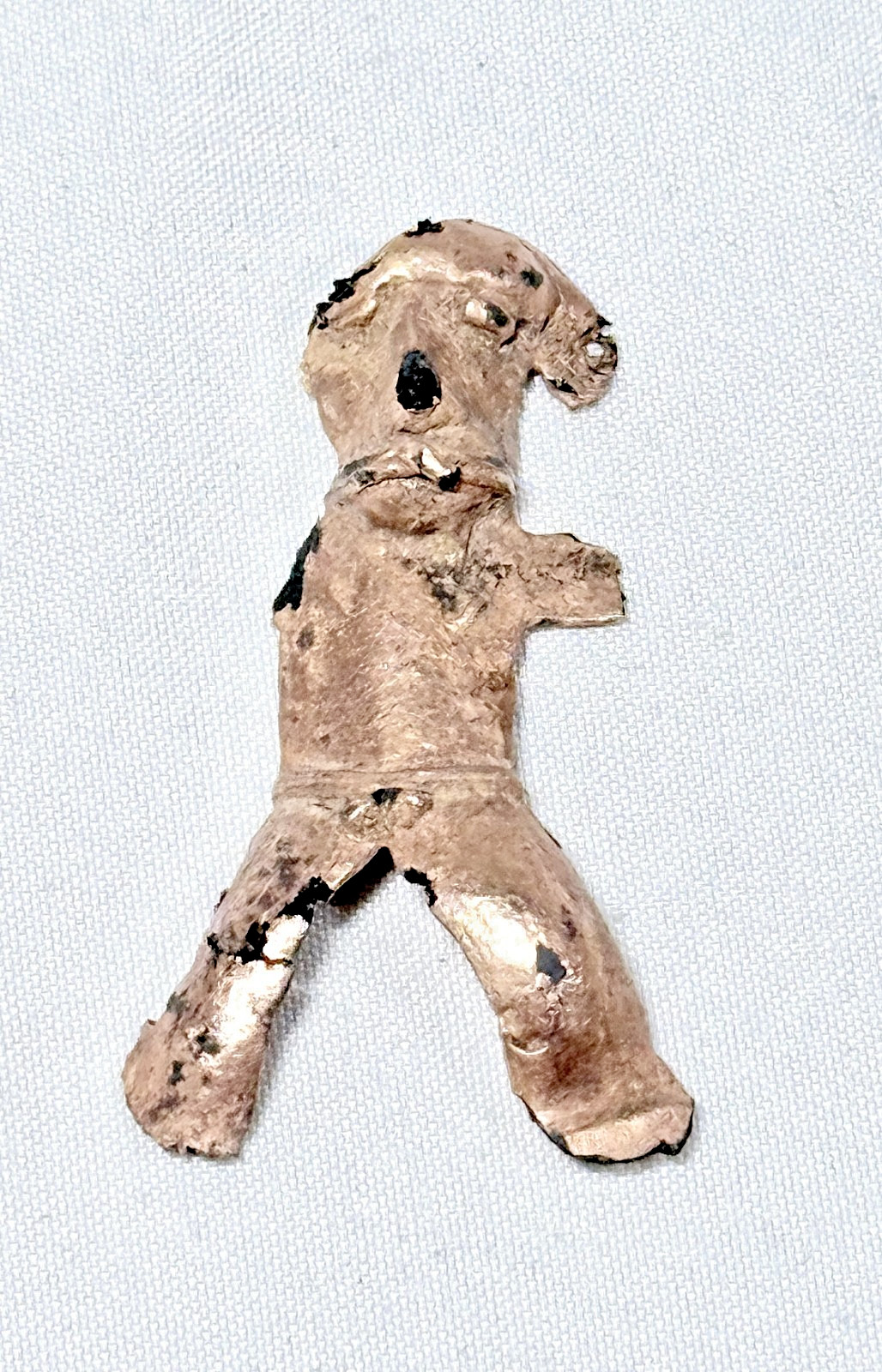 Authentic Muisca Tumbaga Gold Tunjo Votive Figure Pendant - Pre Columbian Estate