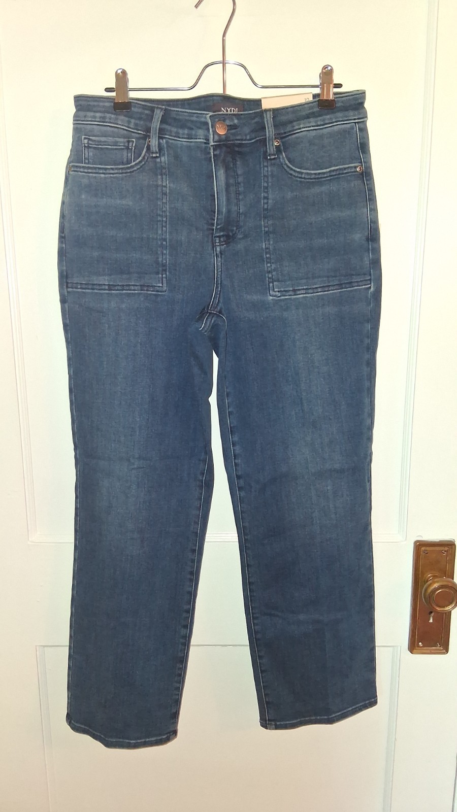 NYDJ Women\'s Zip-front Relaxed Piper Ankle Jeans Saybrook Denim Blue Size 10