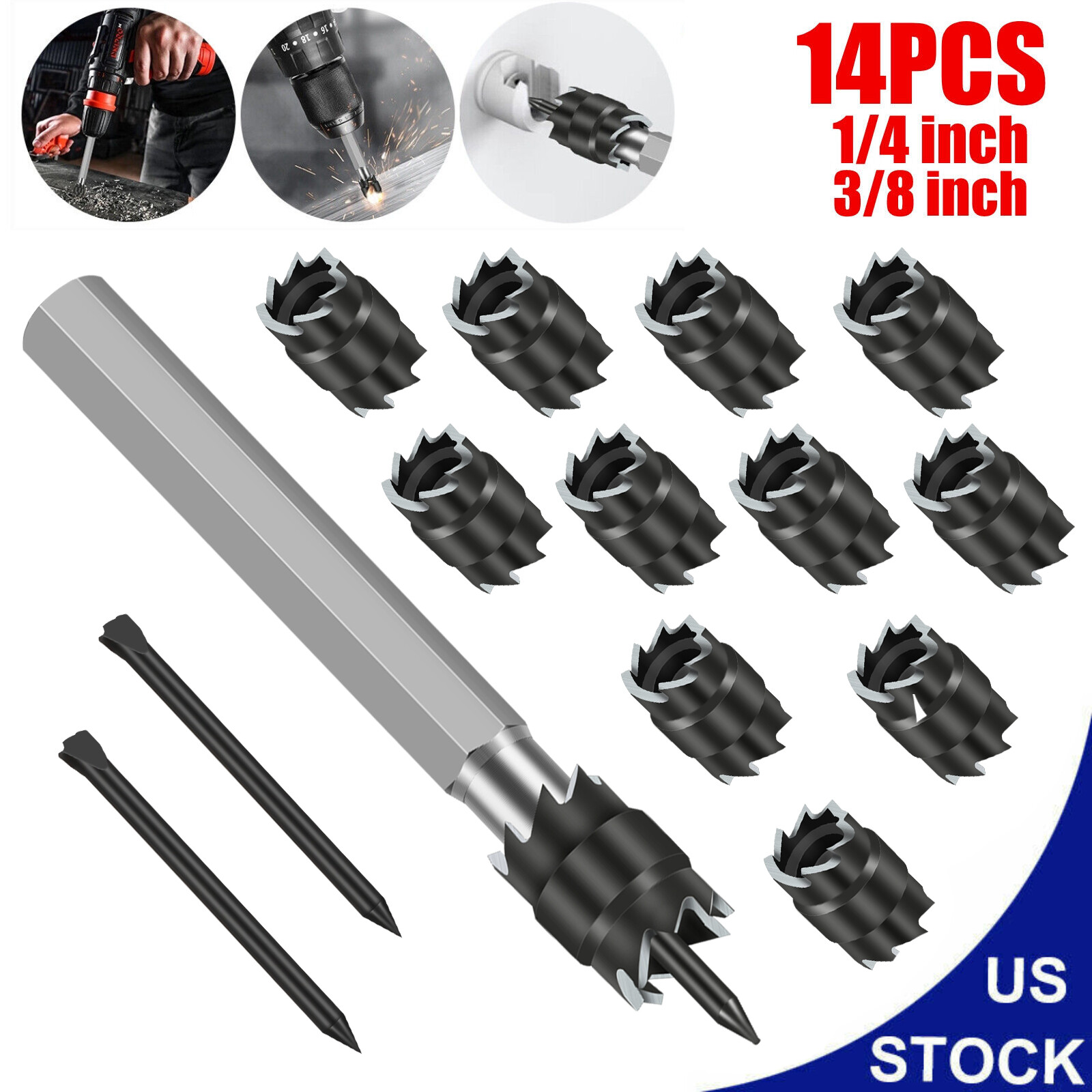 14Pcs 3/8 14Pcs 3/8