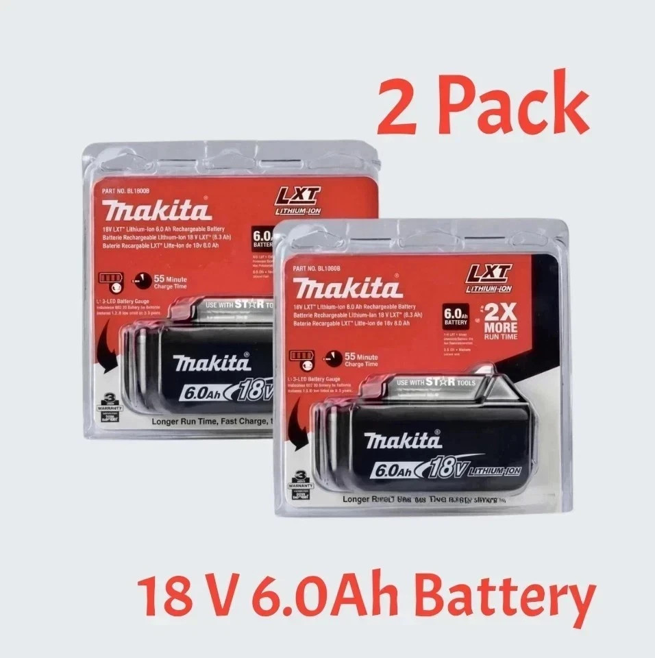 2-4 Pack Geniun Makita BL1860B 18V LXT 6Ah Lithium-Ion Rechargeable Batterie New