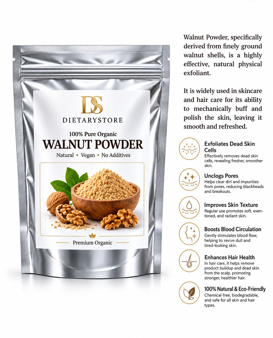 Walnut Powder Natural Fine Ground Herbal Supplement Premium Quality 100% Pure