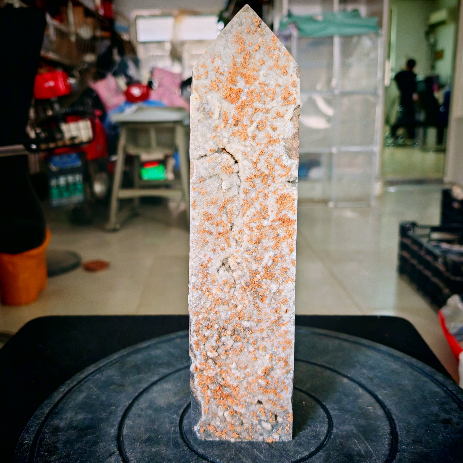 7.04LB Polishing and repairing of natural sphalerite crystal columns 3200g