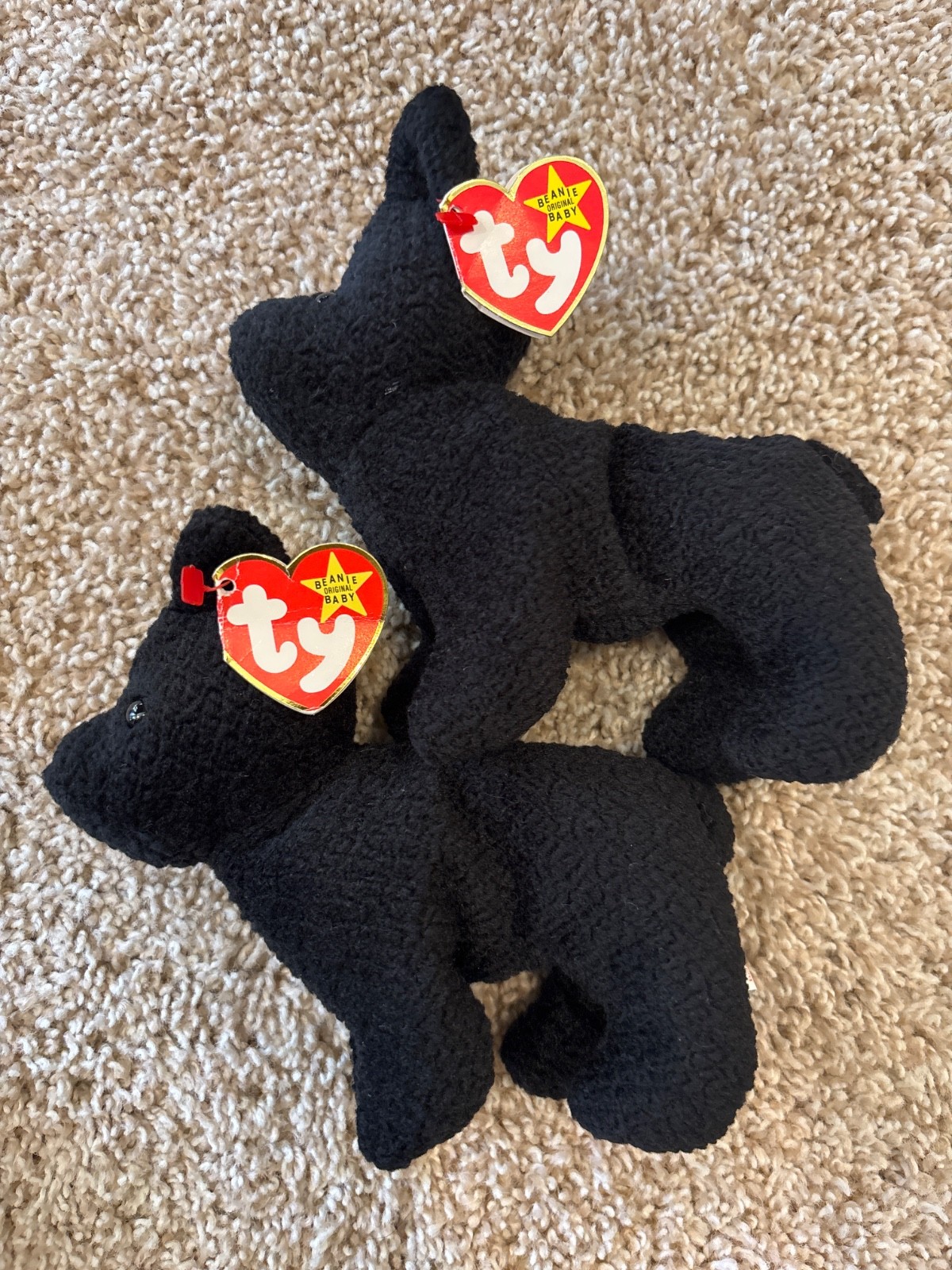 2 TY Beanie Babies Scottie 6-15-96 Nice Condition w/ Tags 2 TY Beanie Babies Scottie 6-15-96 Nice Condition w/ Tags