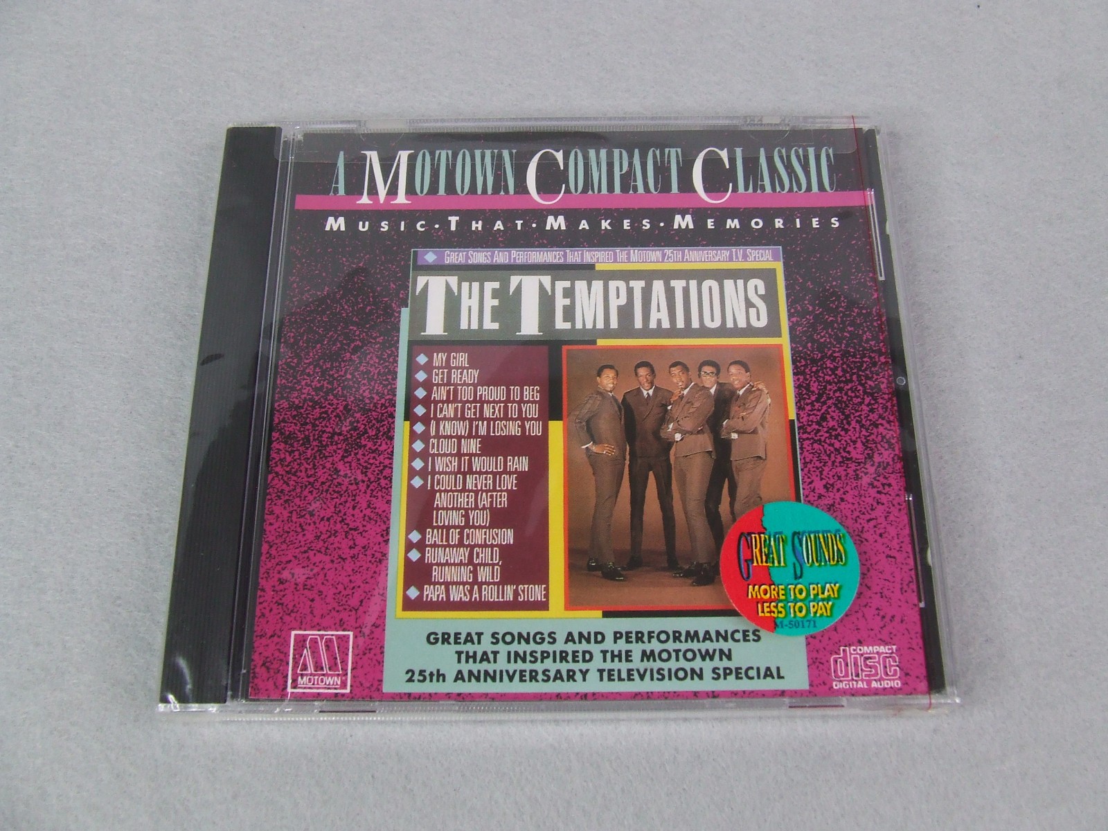 The Temptations - Songs That Inspired The Motown 25th (CD, 1987 Motown) The Temptations - Songs That Inspired The Motown 25th (CD, 1987 Motown)