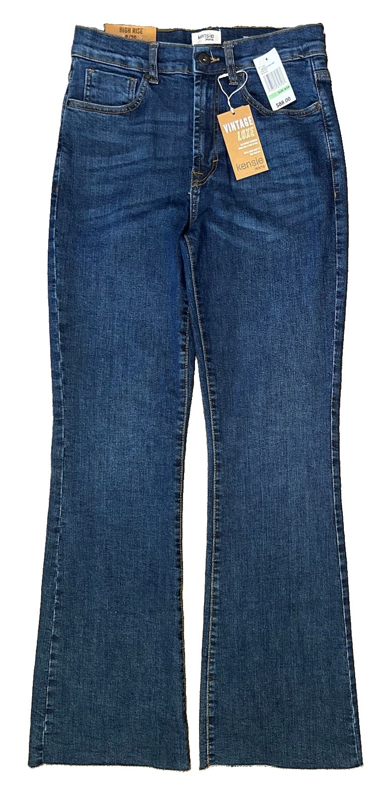 kensie VINTAGE LUXE THE SAVANNAH High Rise Flare Blue Jeans~Wmns 8/29~NWT $88
