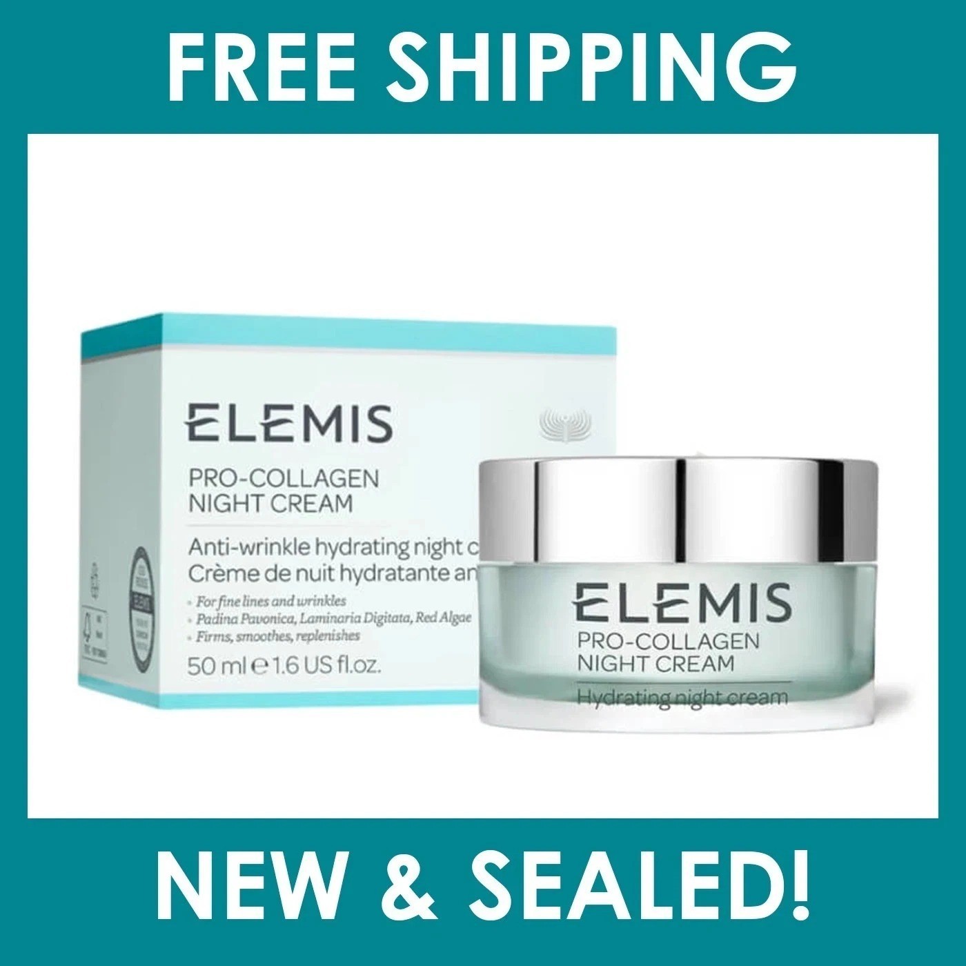 Elemis Pro-Collagen Night Cream 1.6 Oz 50ml New Sealed Authentic 