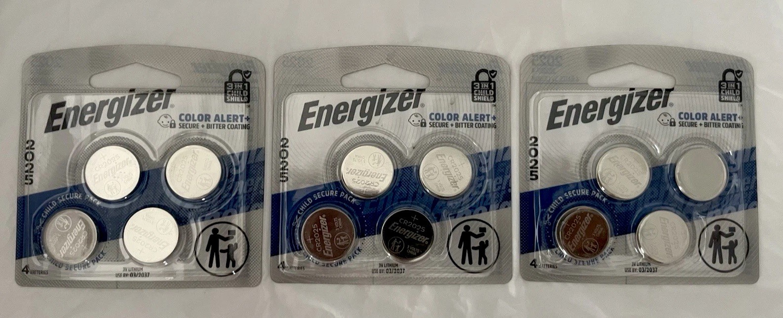 Lot Of 3 - Energizer 2025 Lithium Batteries. 2025BP-4 3v CR2025 Fresh