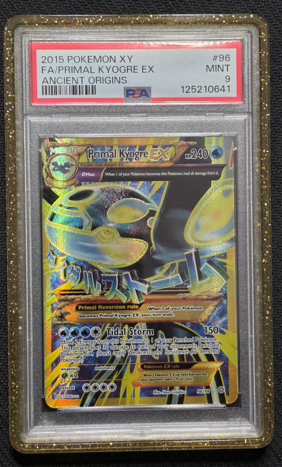 2015 POKEMON XY ANCIENT ORIGINS #96 FULL ART PRIMAL KYOGRE EX PSA 9 NEW CERT