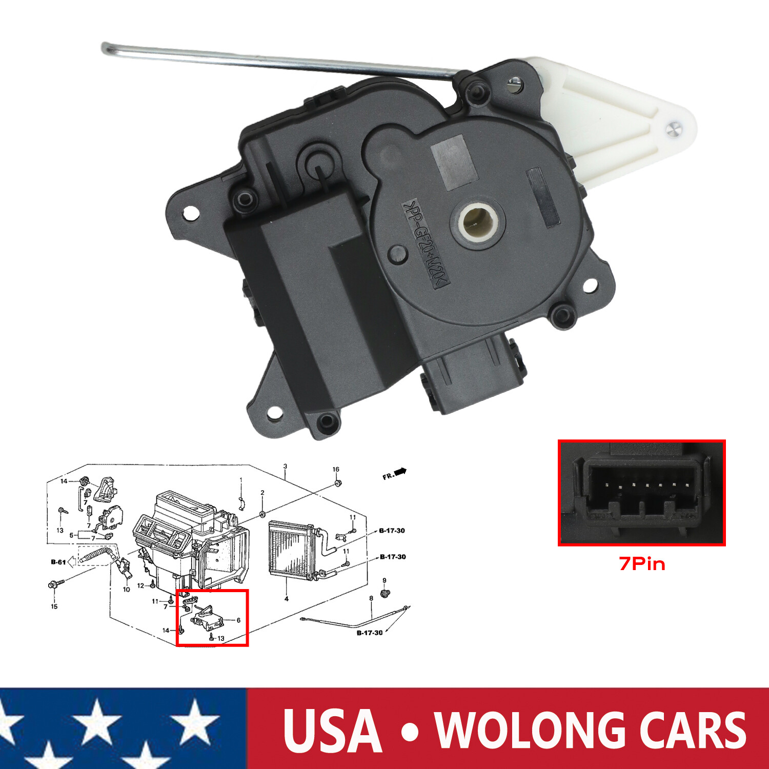Passenger Air Mix Mode Motor HVAC Heater for 98-08 Honda Accord Odyssey Pilot