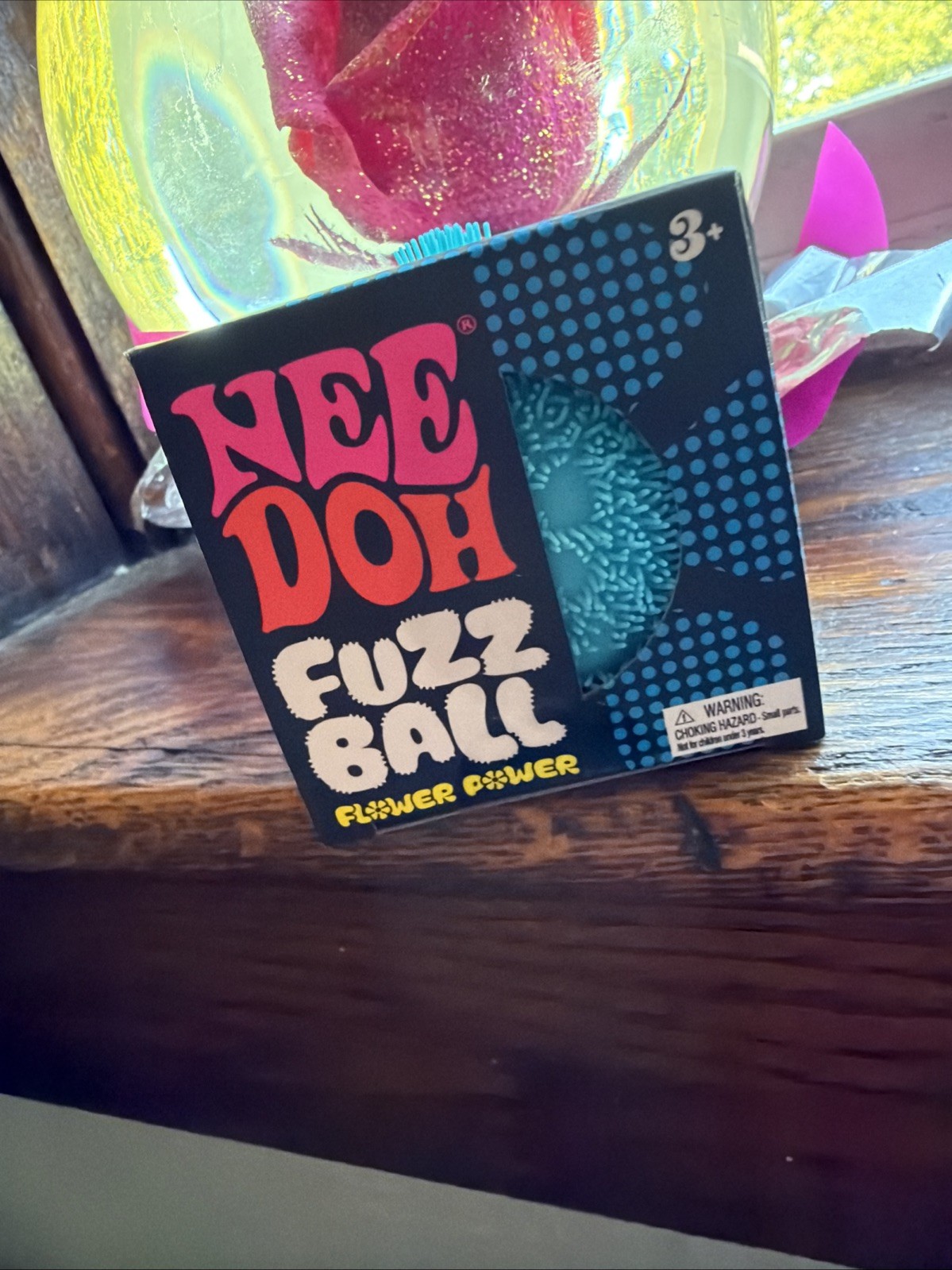 NeeDoh Fuzz Ball Wonder Waves Blue Sensory Toy with Velvet Texture