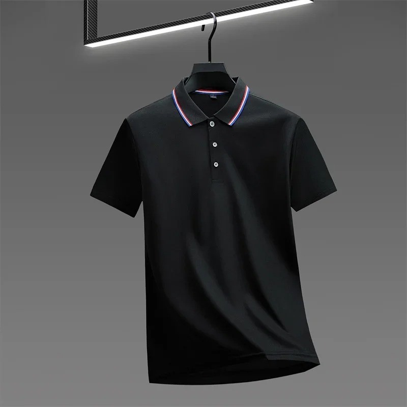 Men's Solid Polo Shirt Breathable Summer Beach Business Casual Tee Tshirt Gift