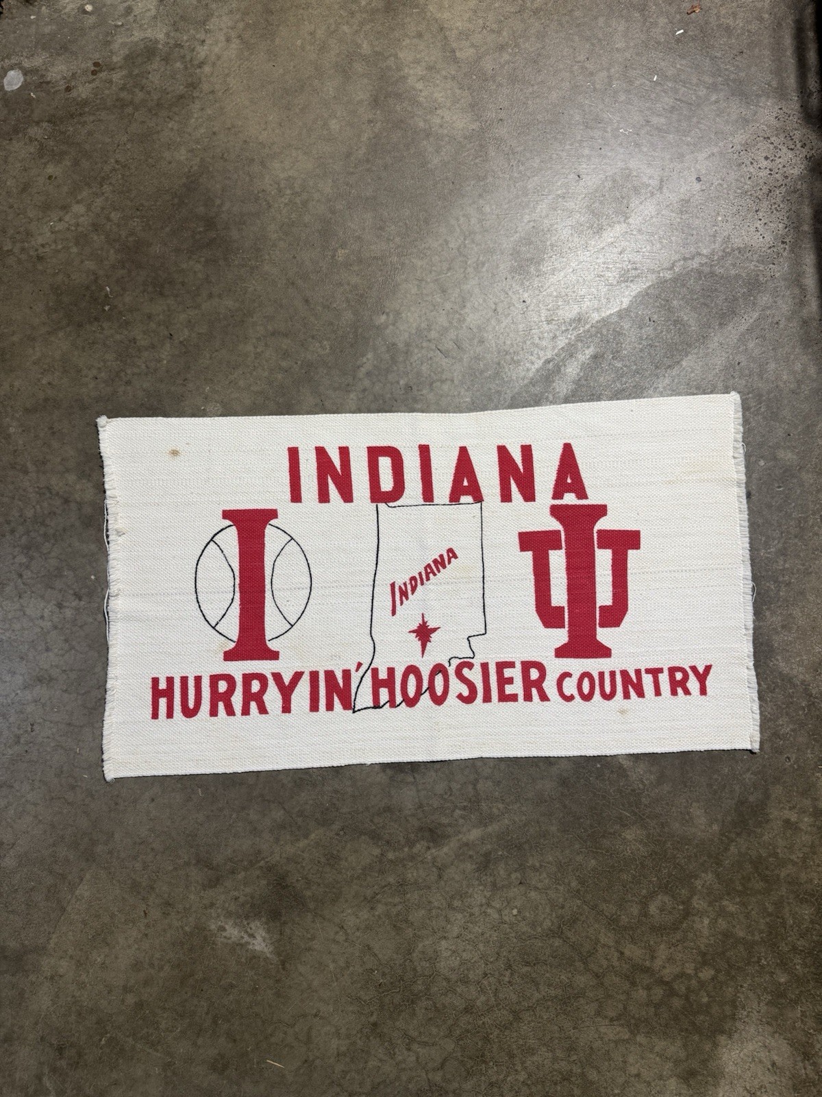 Vintage Indiana Hoosiers Throw Rug Banner – Indiana “Hurryin’ Hoosier Country Vintage Indiana Hoosiers Throw Rug Banner – Indiana “Hurryin’ Hoosier Country