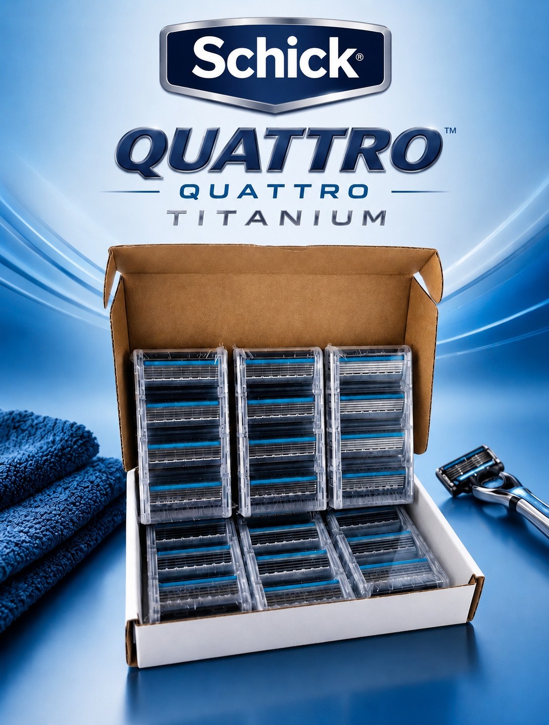 Schick Quattro Titanium Refill Cartridges – 24 Count Total (6 Packs of 4) Sealed