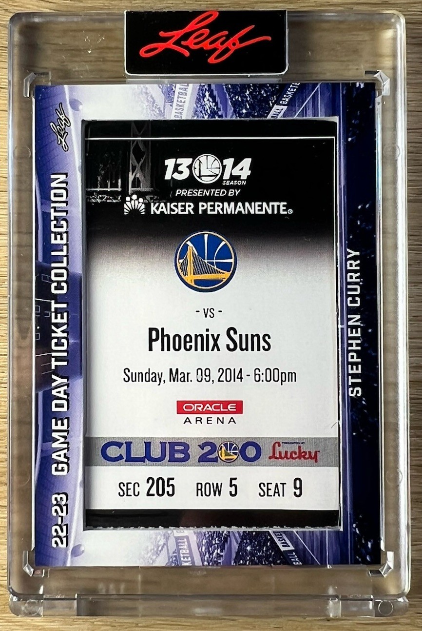 2022-23 Leaf Game Day Ticket Collection #TC-95 - Stephen Curry - 03-09-2014 Suns