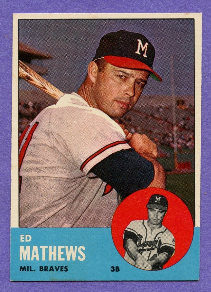 1963 Topps Ed Mathews #275 Braves High Grade Centered NM 1963 Topps Ed Mathews #275 Braves High Grade Centered NM