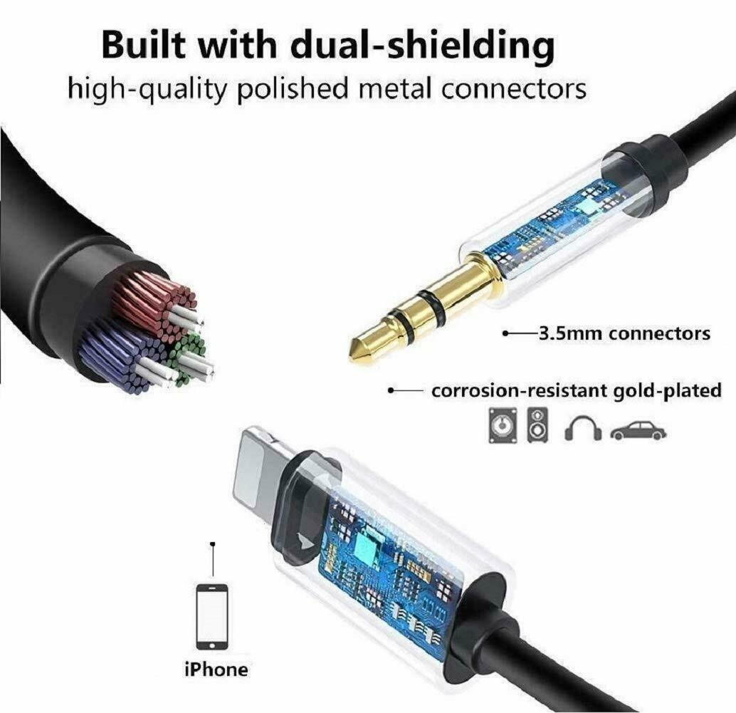 IPhone 7 8 X XR 11 12 13 Pro Max 8 Pin to 3.5mm AUX Audio Car Adapter Cord lot IPhone 7 8 X XR 11 12 13 Pro Max 8 Pin to 3.5mm AUX Audio Car Adapter Cord lot