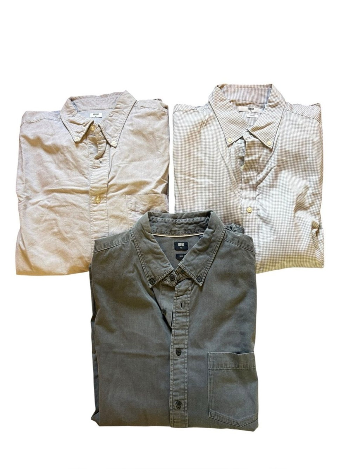 Uniqlo Cotton Button Down Shirt Bundle of 3 Mens Size XL