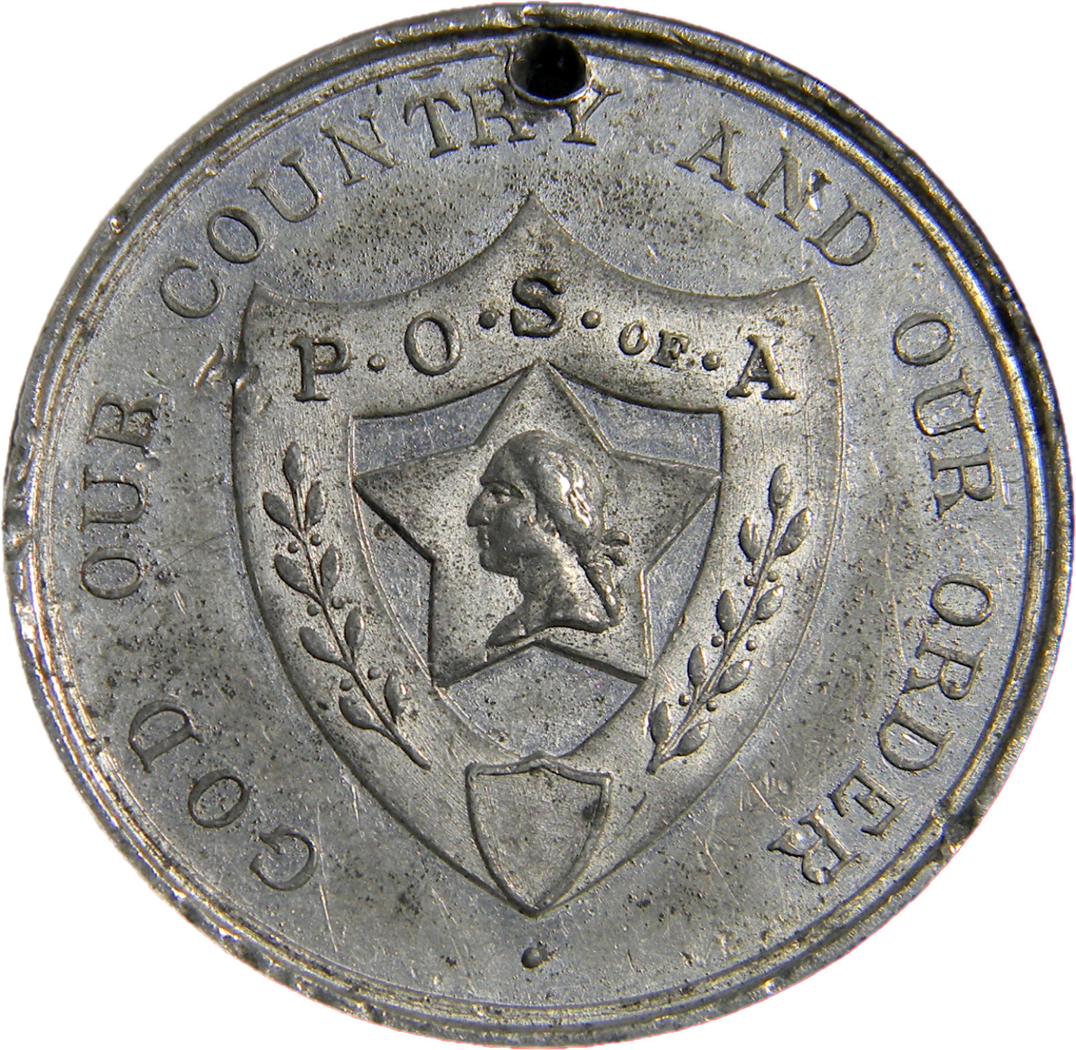 c.1888 Patriotic Order Sons of America Fraternal Medal NGC MS 62 (021-20) c.1888 Patriotic Order Sons of America Fraternal Medal NGC MS 62 (021-20)