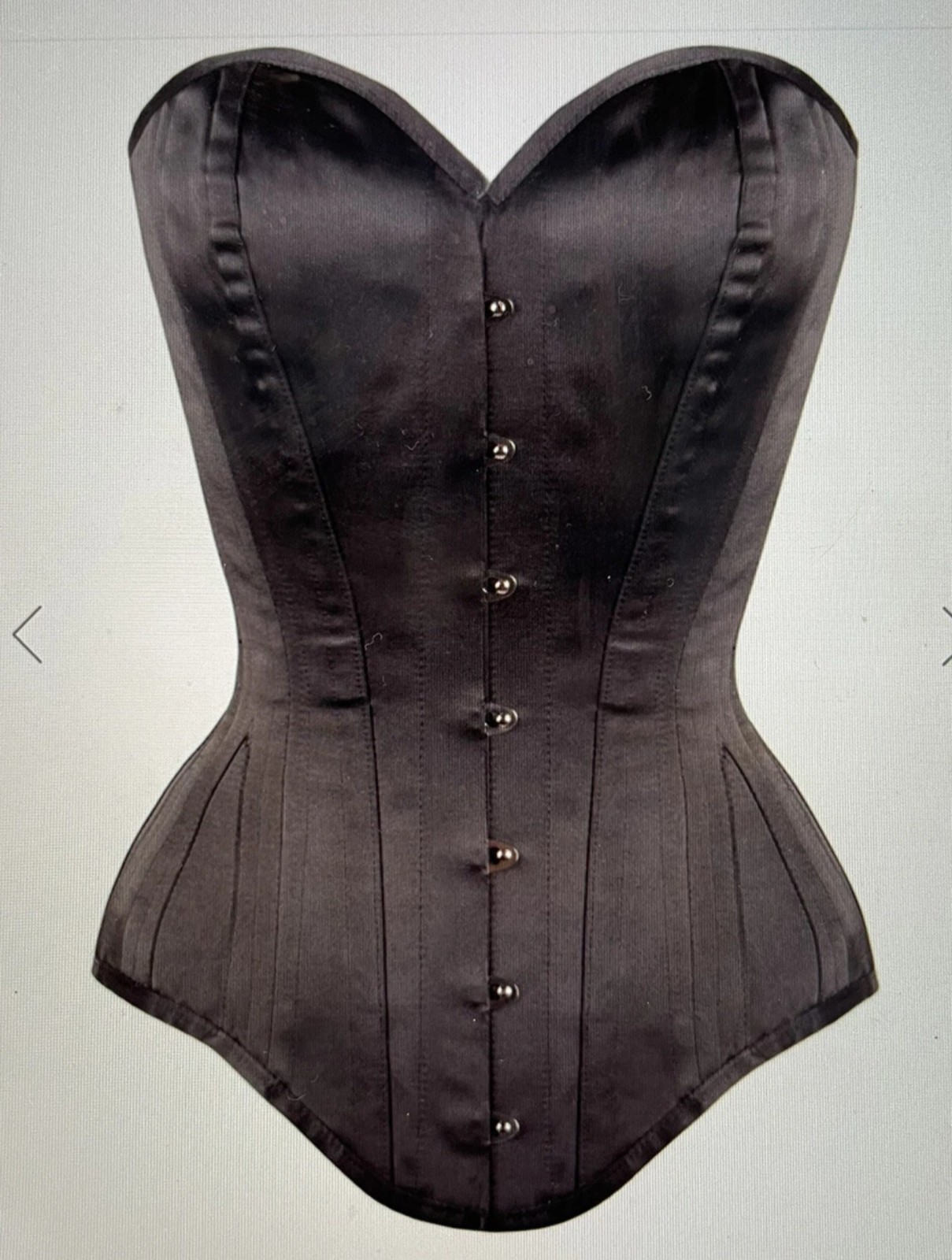 Corset Story Black Satin Overbust Size UK10/US6 Corset Bustier New