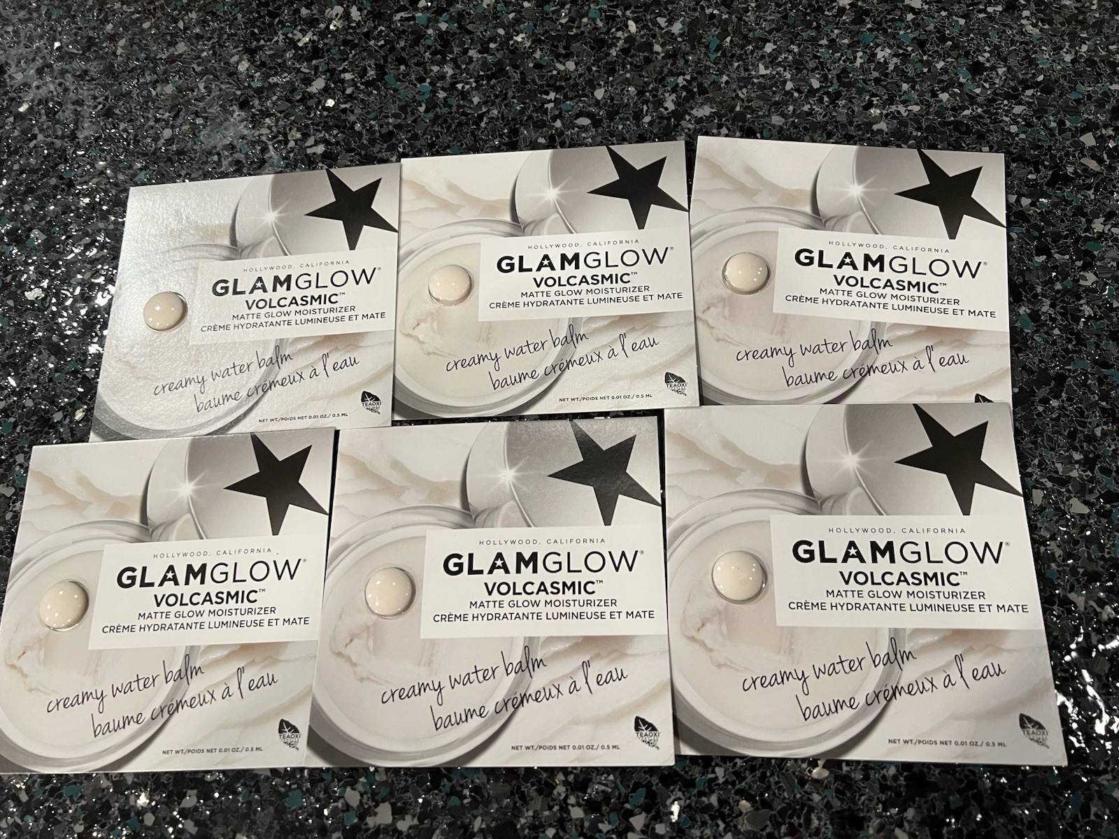 Lot Of 6 GLAMGLOW VOLCASMIC MATTE GLOW MOISTURIZER .01 OZ Sample NEW