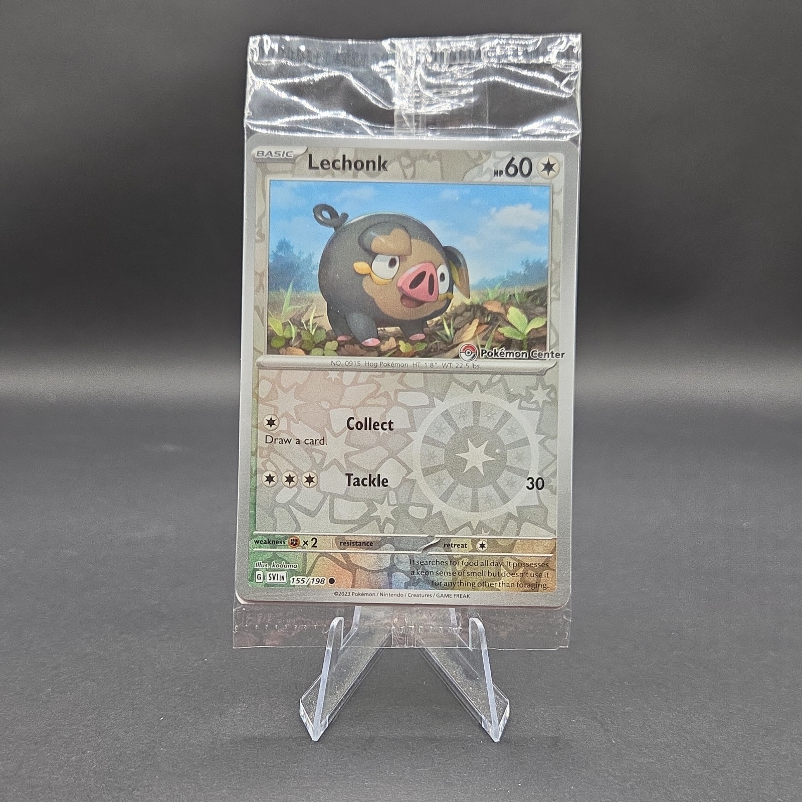 Pokémon TCG Lechonk [Pokemon Center Stamped] Promo Holo SV1 155/198 Sealed NM