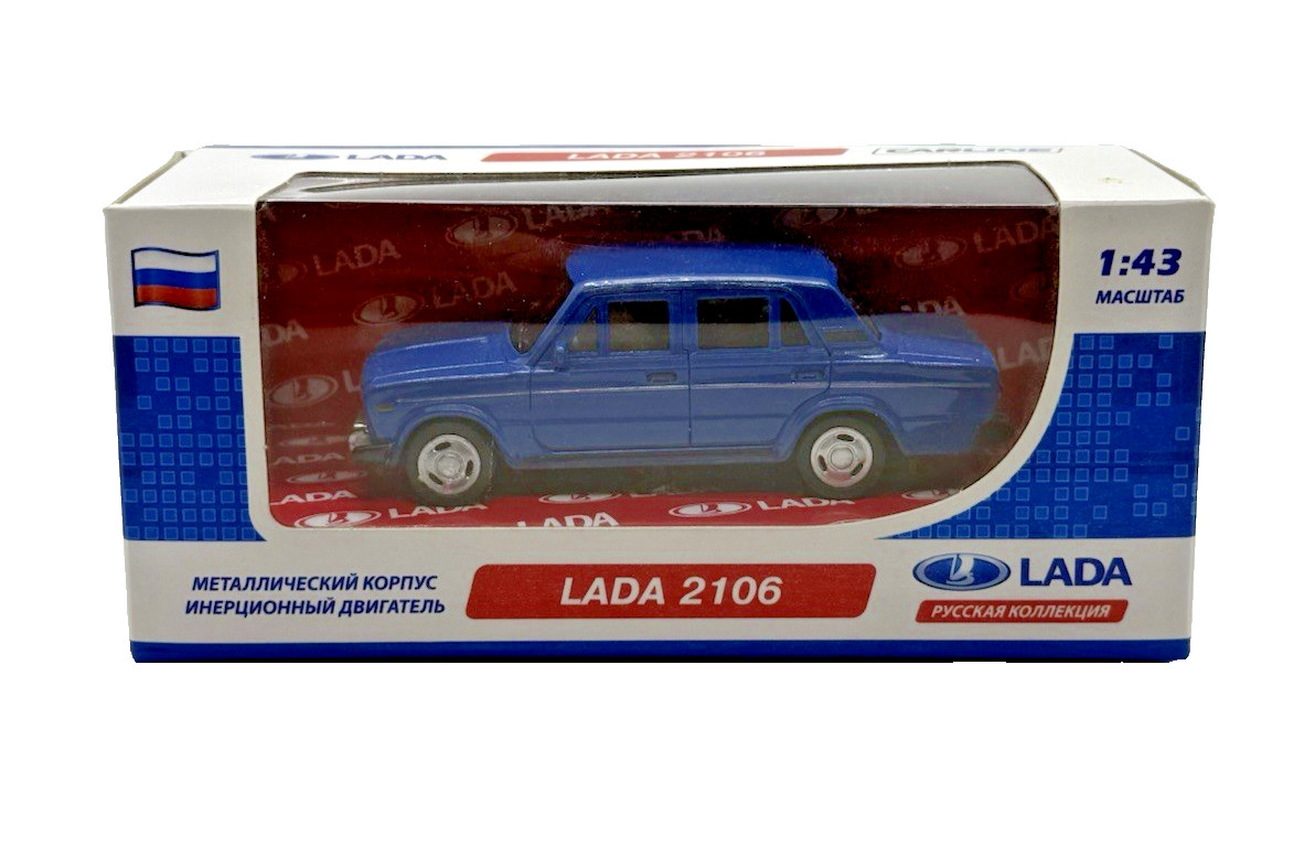 Lada 2106 Blue 1:43 CarLine Russian Collection Grand Toys Diecast Model Car