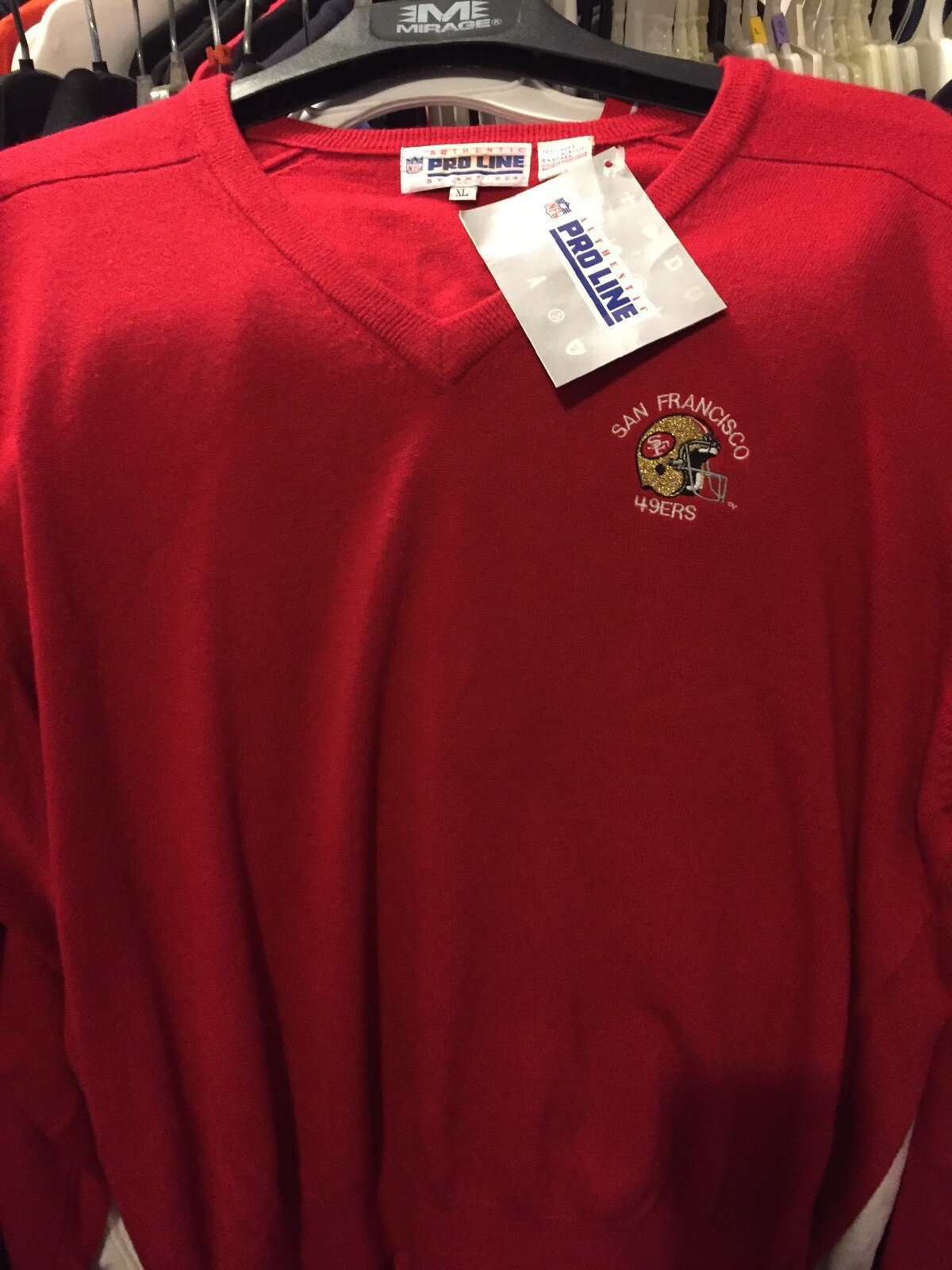 Rare 90’s Pro Line Vintage San Francisco 49ers NFL Football V Neck Sweater XL