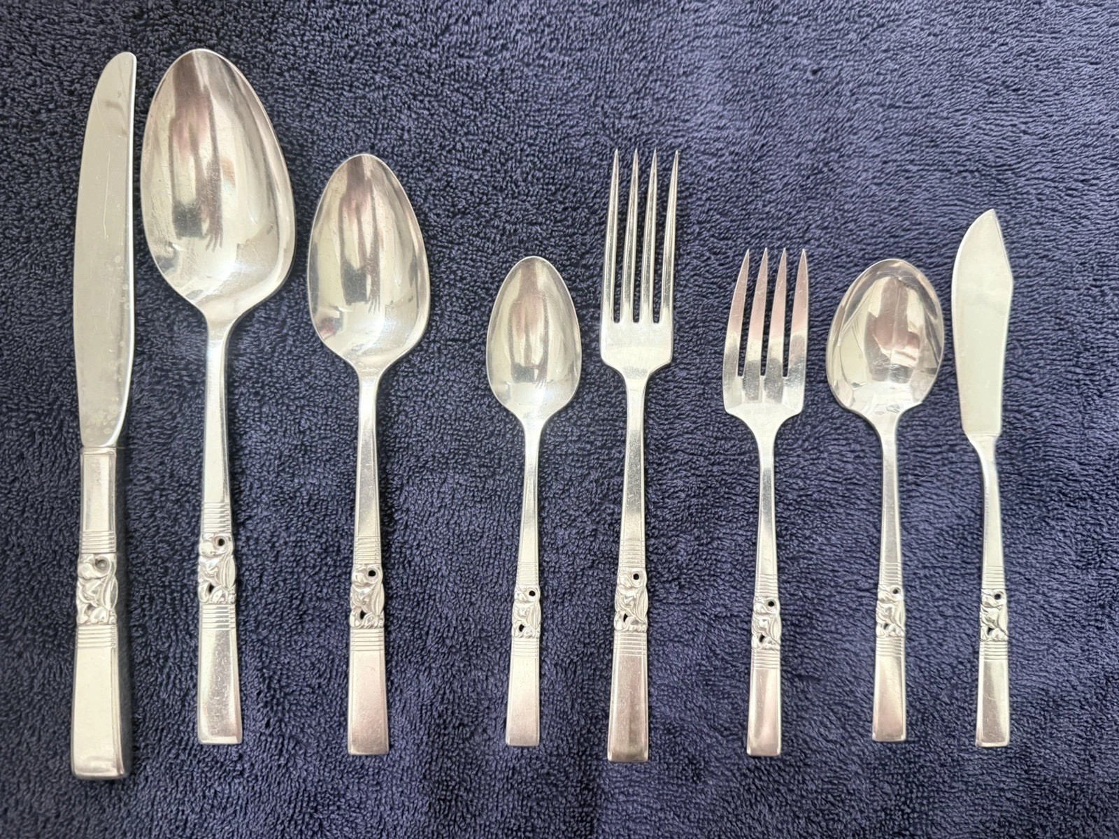 Oneida Community Morning Star Silver Plate Flatware 38 Pc Set Vintage 1948