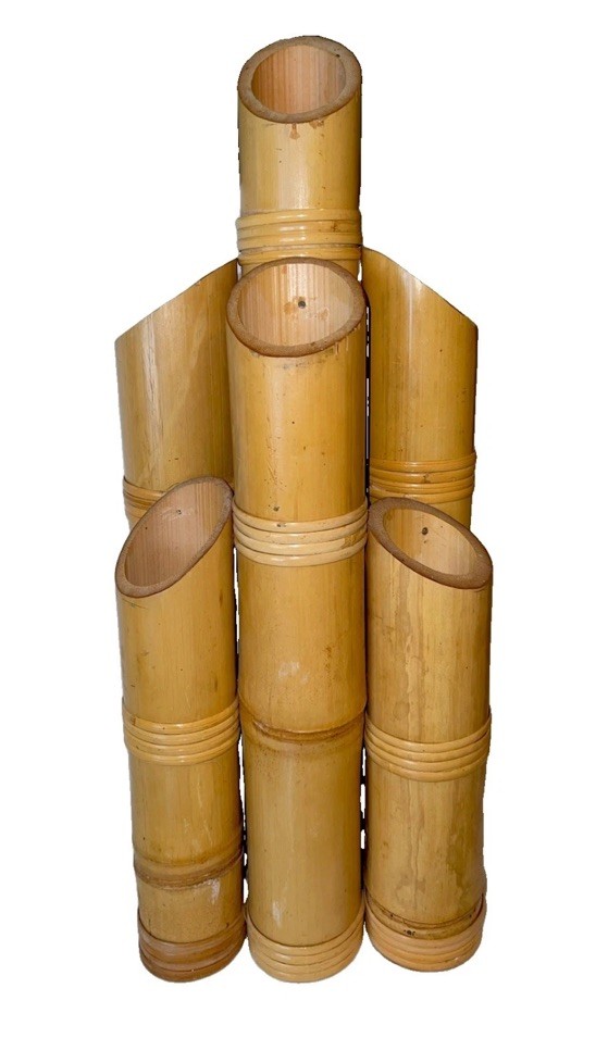 Nice Vintage MCM bamboo sculpture vase planters 18 inch  Nice Vintage MCM bamboo sculpture vase planters 18 inch 