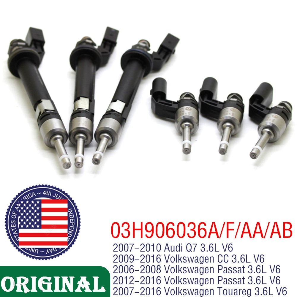 OEM 3X Upper + 3X Lower Fuel Injectors For Volkswagen VW CC Passat Audi Q7 3.6L