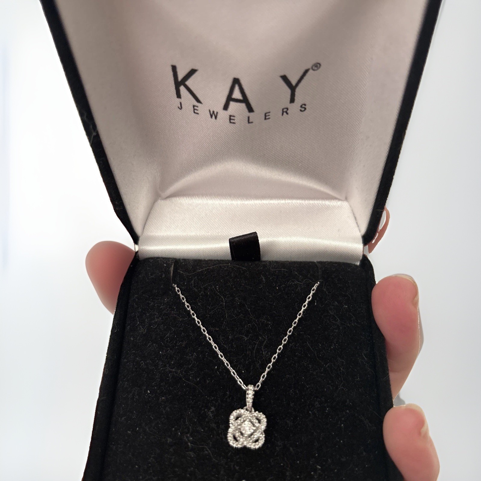 Kay Jewelers Center of Me 0.10 ctw Diamond Pendant Necklace 925 Silver 18in Kay Jewelers Center of Me 0.10 ctw Diamond Pendant Necklace 925 Silver 18in
