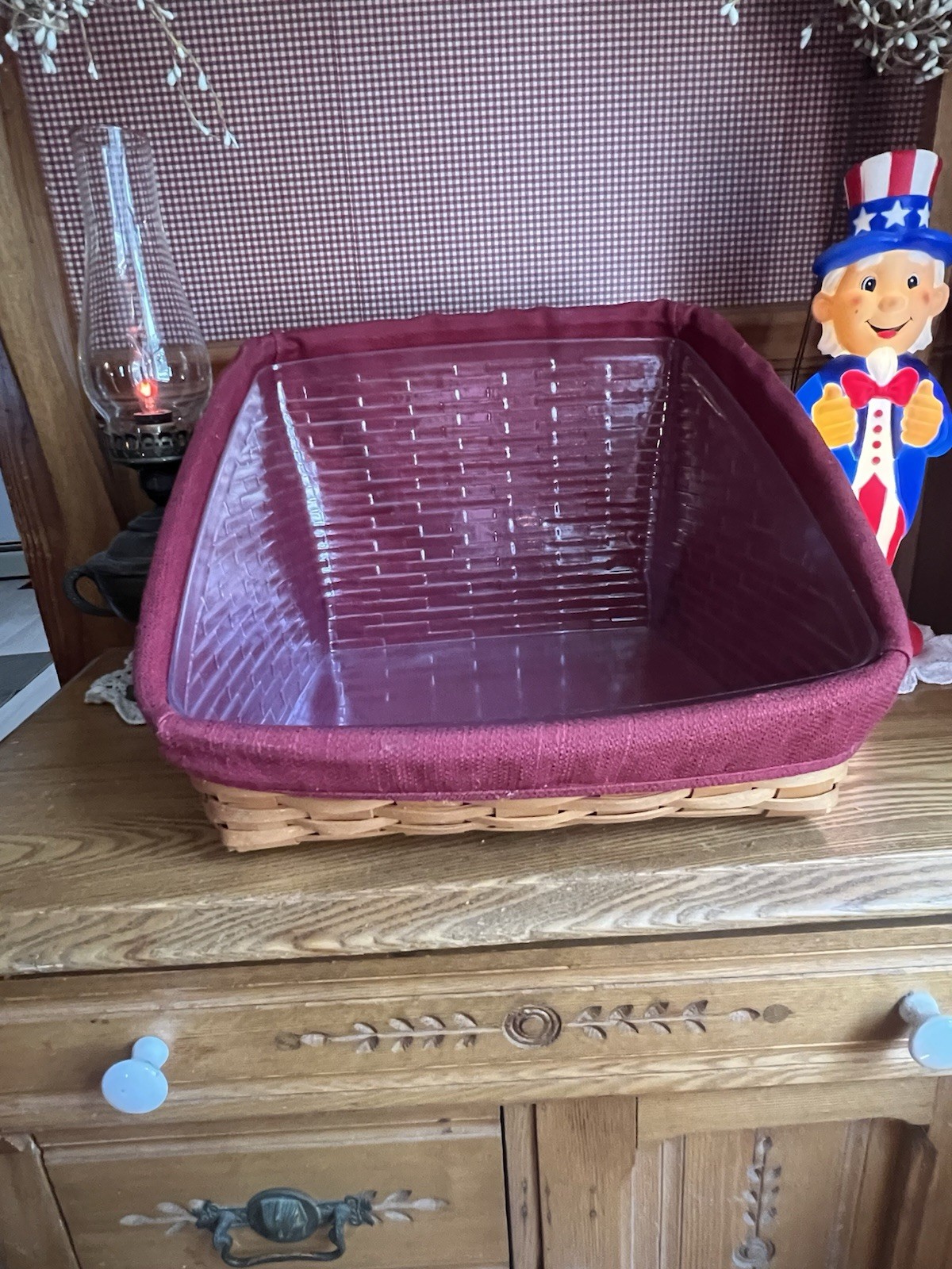 2002 Longaberger Bookkeeper Basket W Protector & Paprika Liner Large~Very Nice 2002 Longaberger Bookkeeper Basket W Protector & Paprika Liner Large~Very Nice