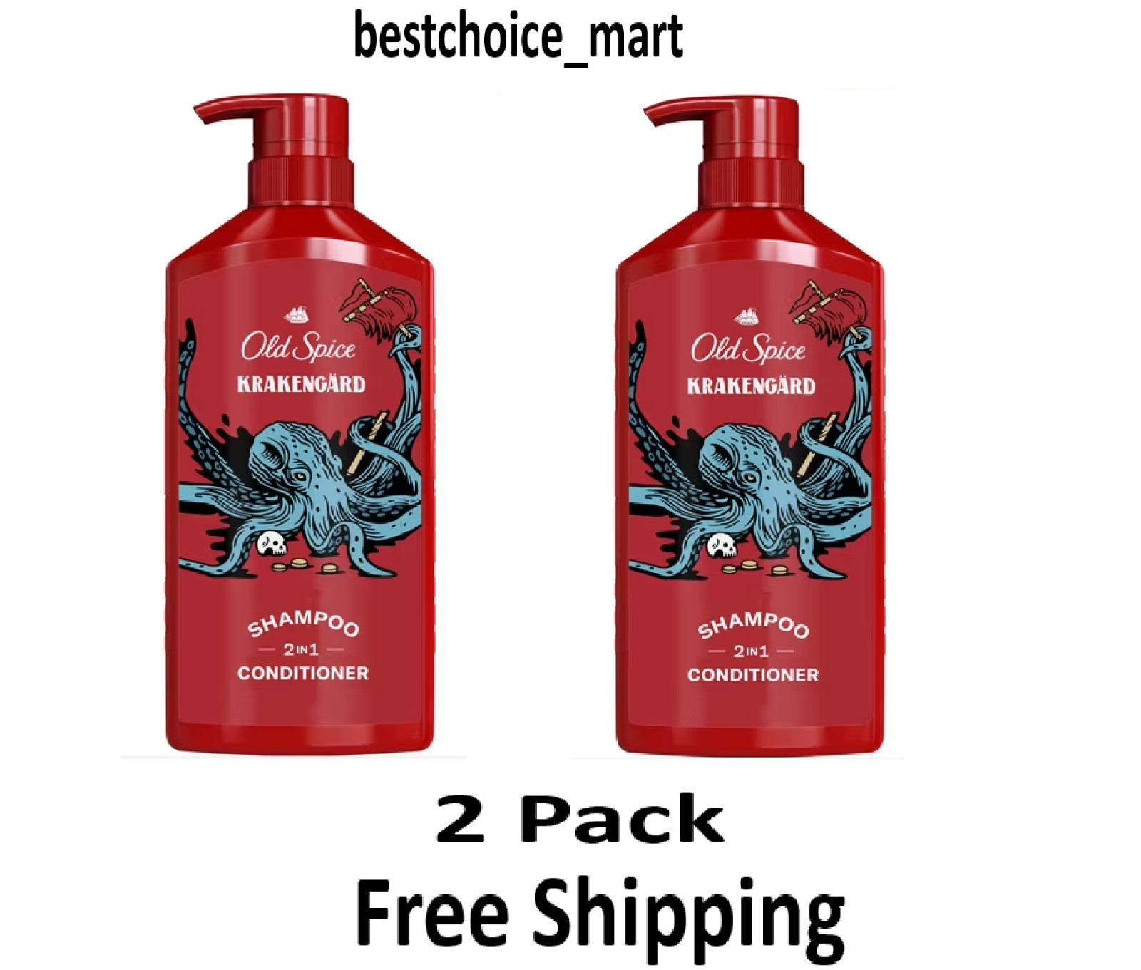 Old Spice 2in1 Mens Shampoo and Conditioner, Krakengard, 22 fl oz each- 2 Pack Old Spice 2in1 Mens Shampoo and Conditioner, Krakengard, 22 fl oz each- 2 Pack
