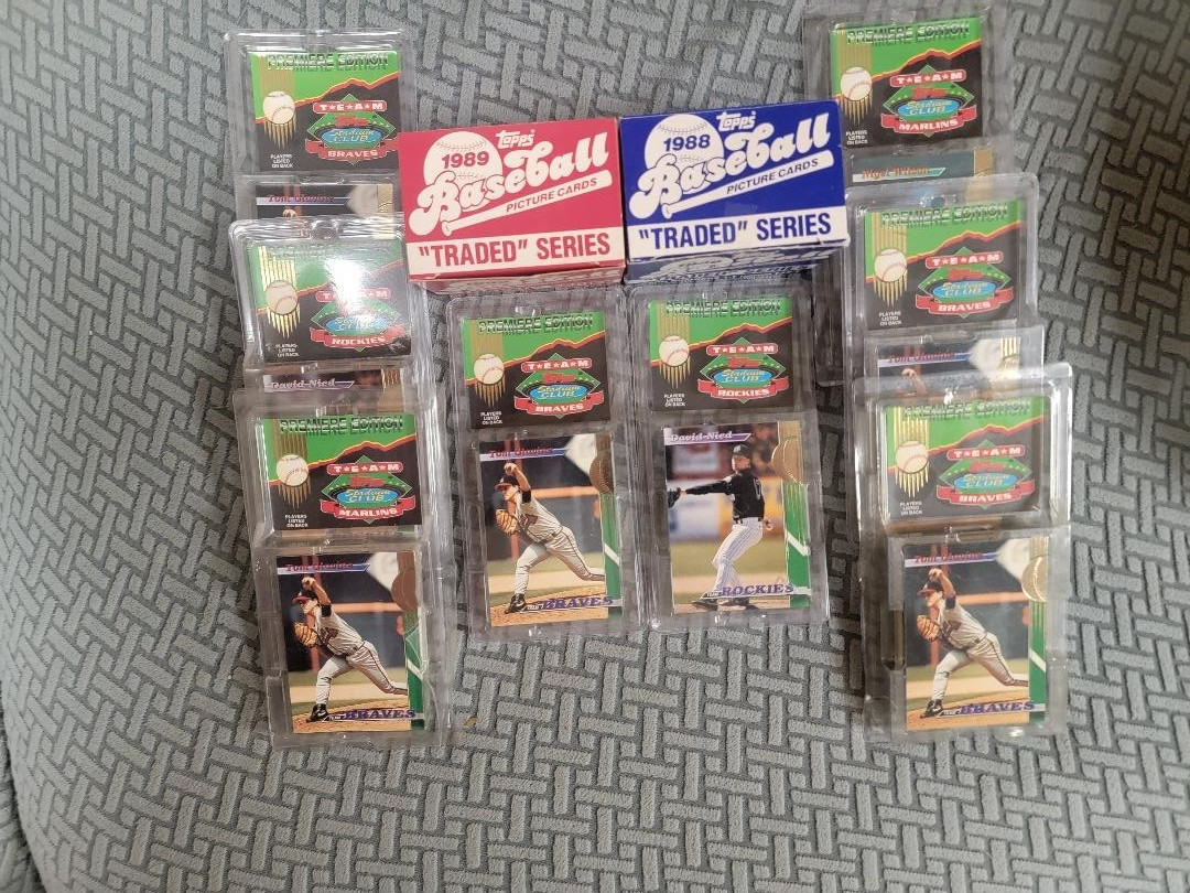 1988 & 89 Topps Traded Series Open Box Full Set-8 Stadium Club Sealed Team Sets
