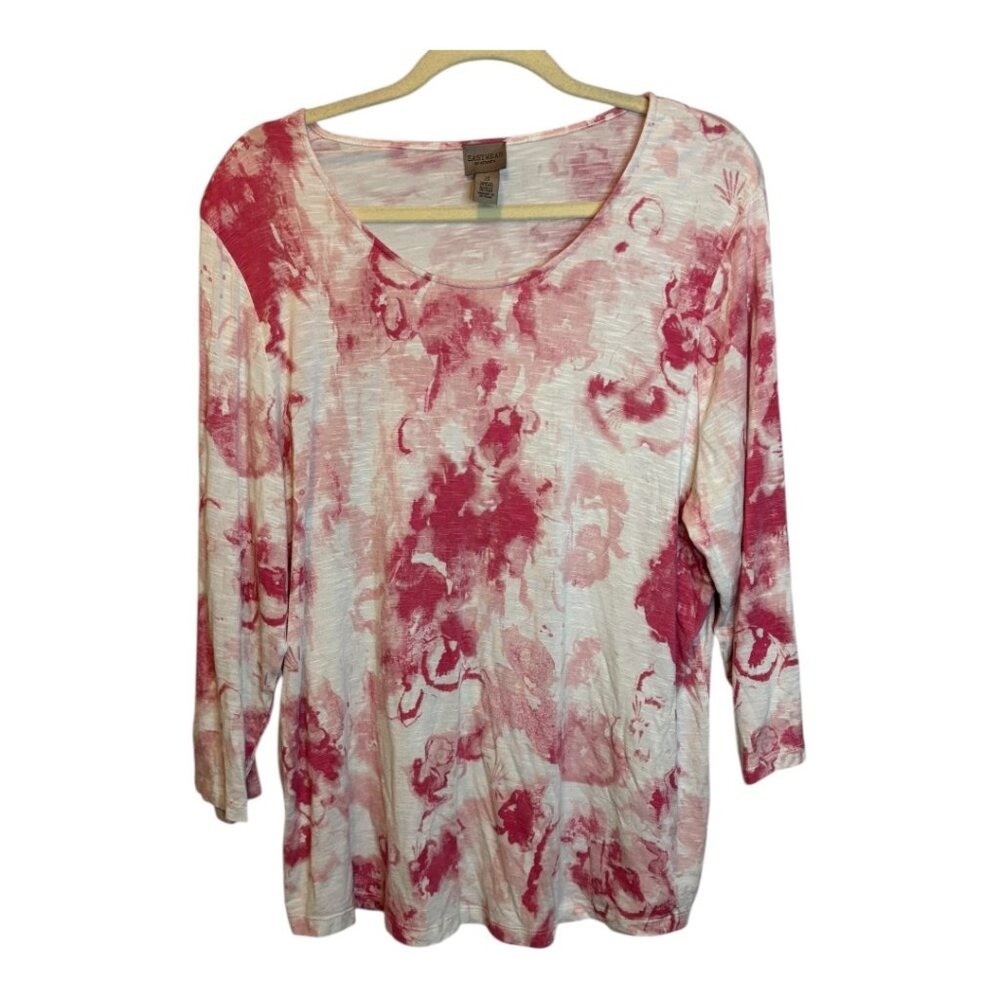 Chico\'s Easywear Blouse Women\'s Size XL Abstract Pink White Chicos 3