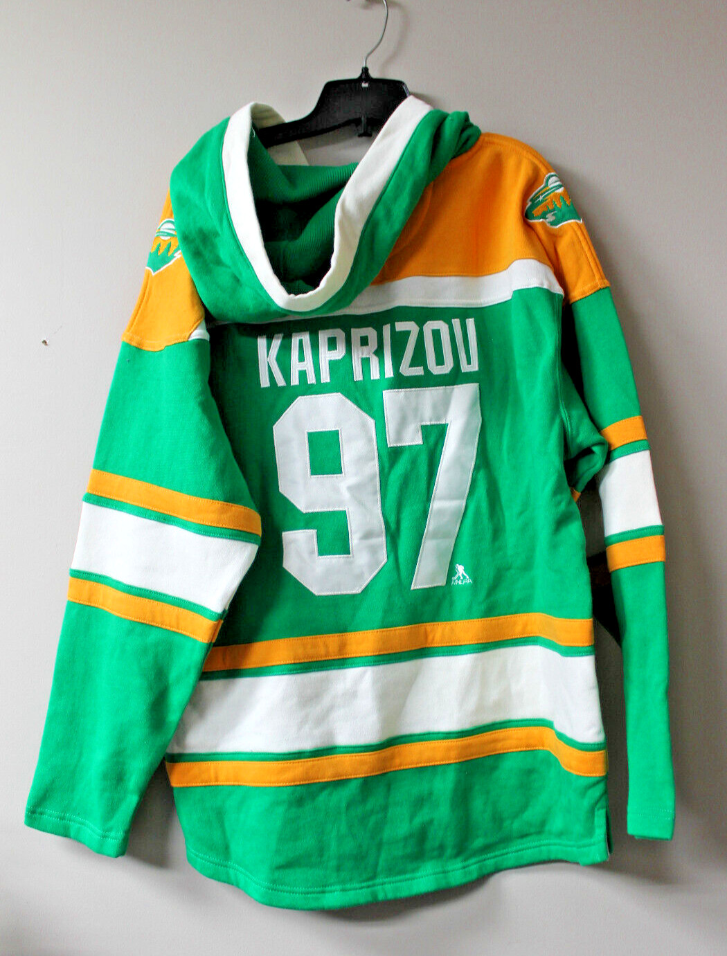 New NHL Minnesota Wild #97 KAPRIZOV old time mid weight cotton hoodie men\'s XL
