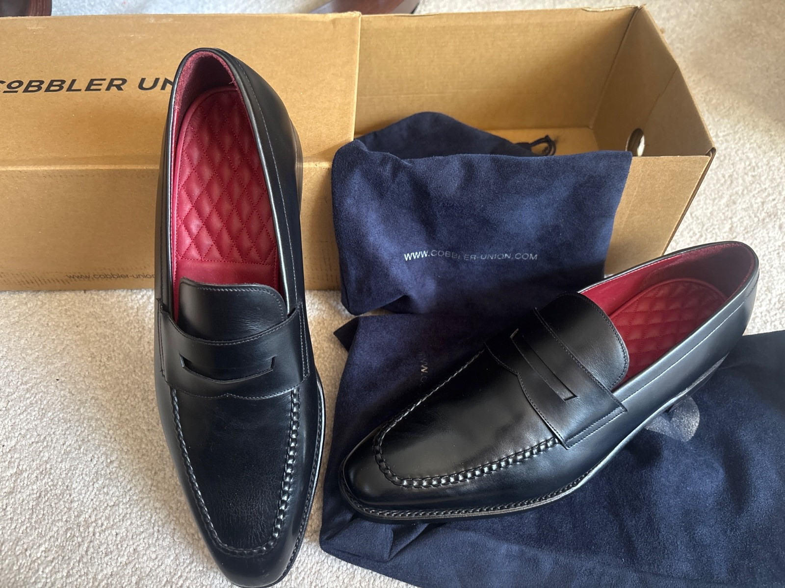 Cobbler Union Noah Museum Oxblood Black Leather Penny Loafer Shoes US 9.5 UK 8.5 Cobbler Union Noah Museum Oxblood Black Leather Penny Loafer Shoes US 9.5 UK 8.5