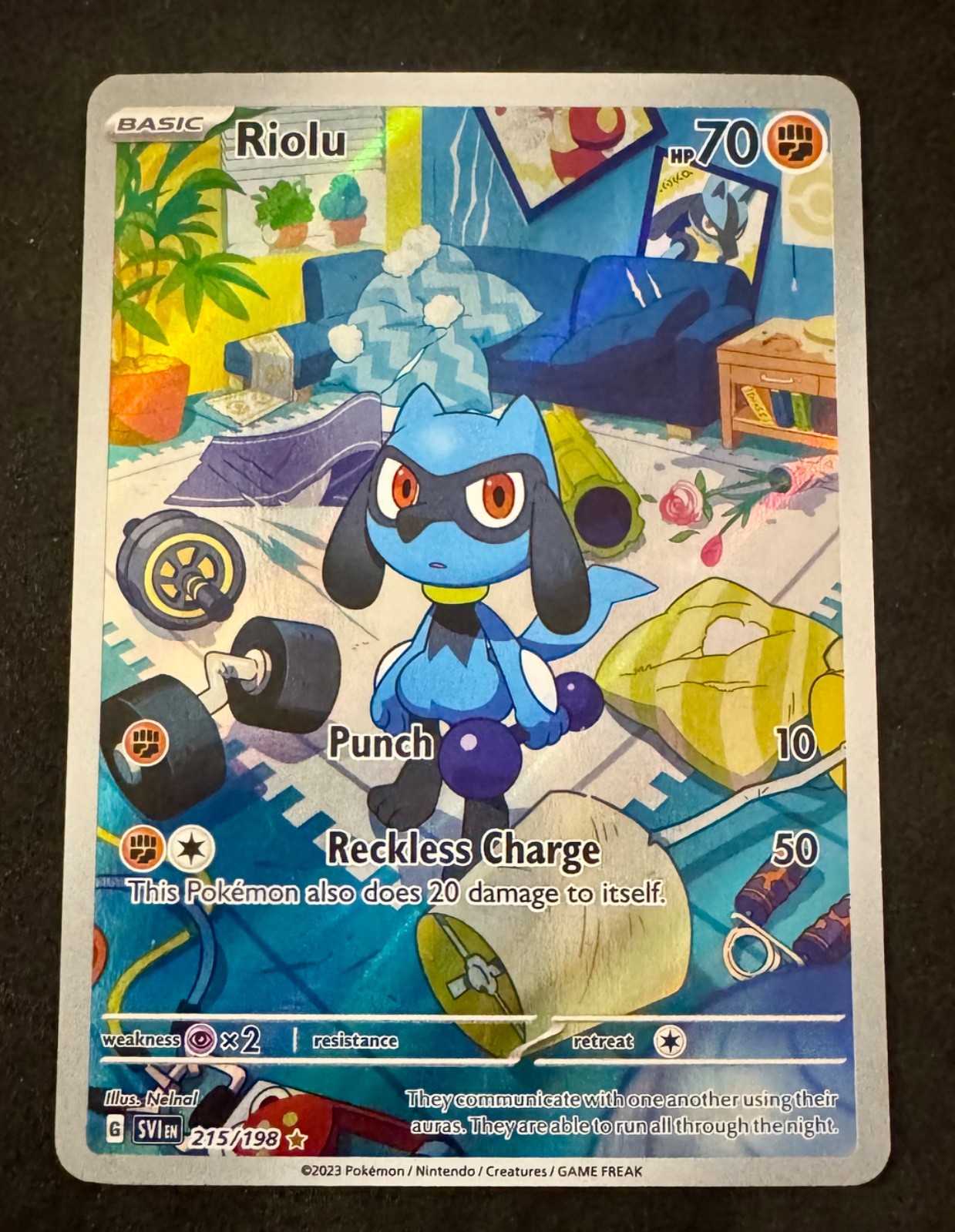 Riolu 215/198 - Illustration Rare - Pokemon Scarlet & Violet - NM